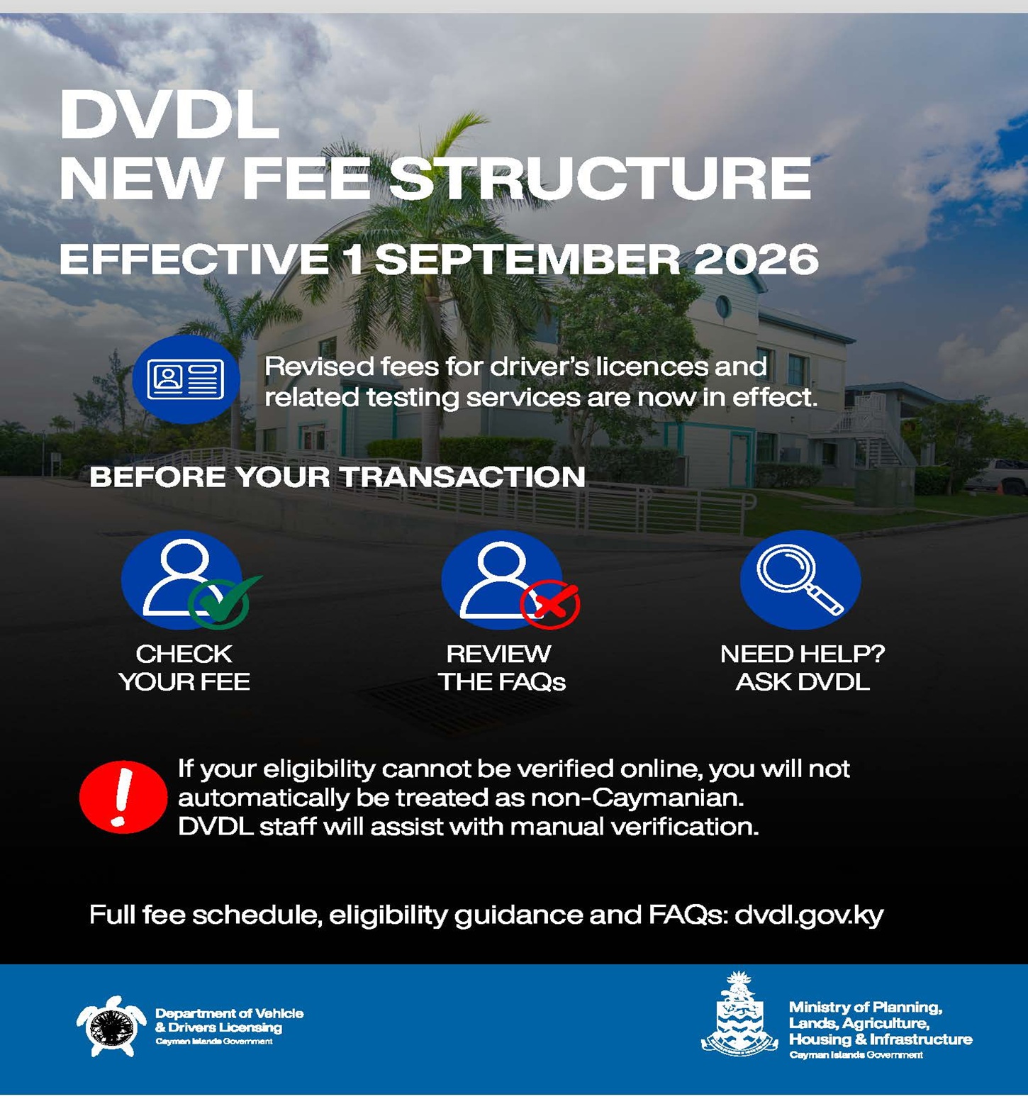 DVDL New Fee Structure (effective 1st September 2026)